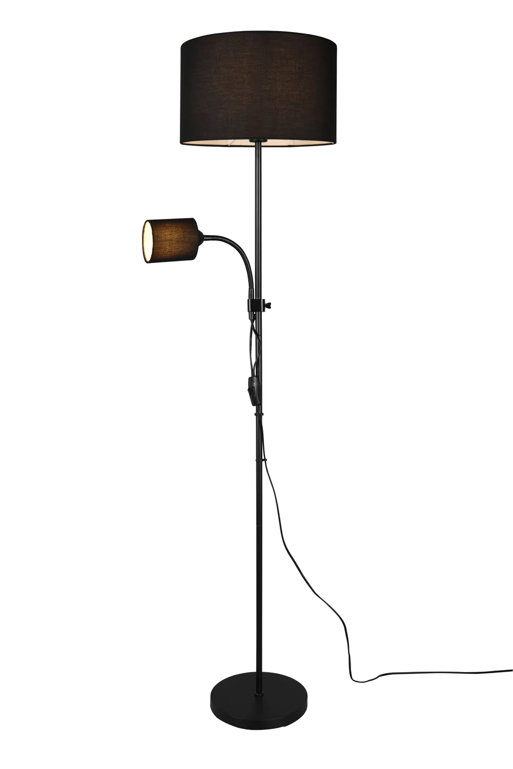 Trio Owen E27+E14 gulvlampe sort metal
