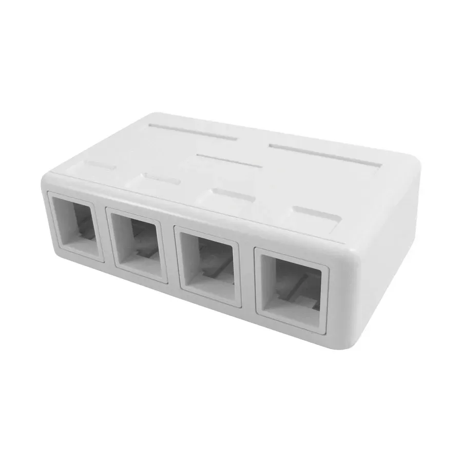 Simply45 214-WT netværksdåse hvid 4-port påvæg
