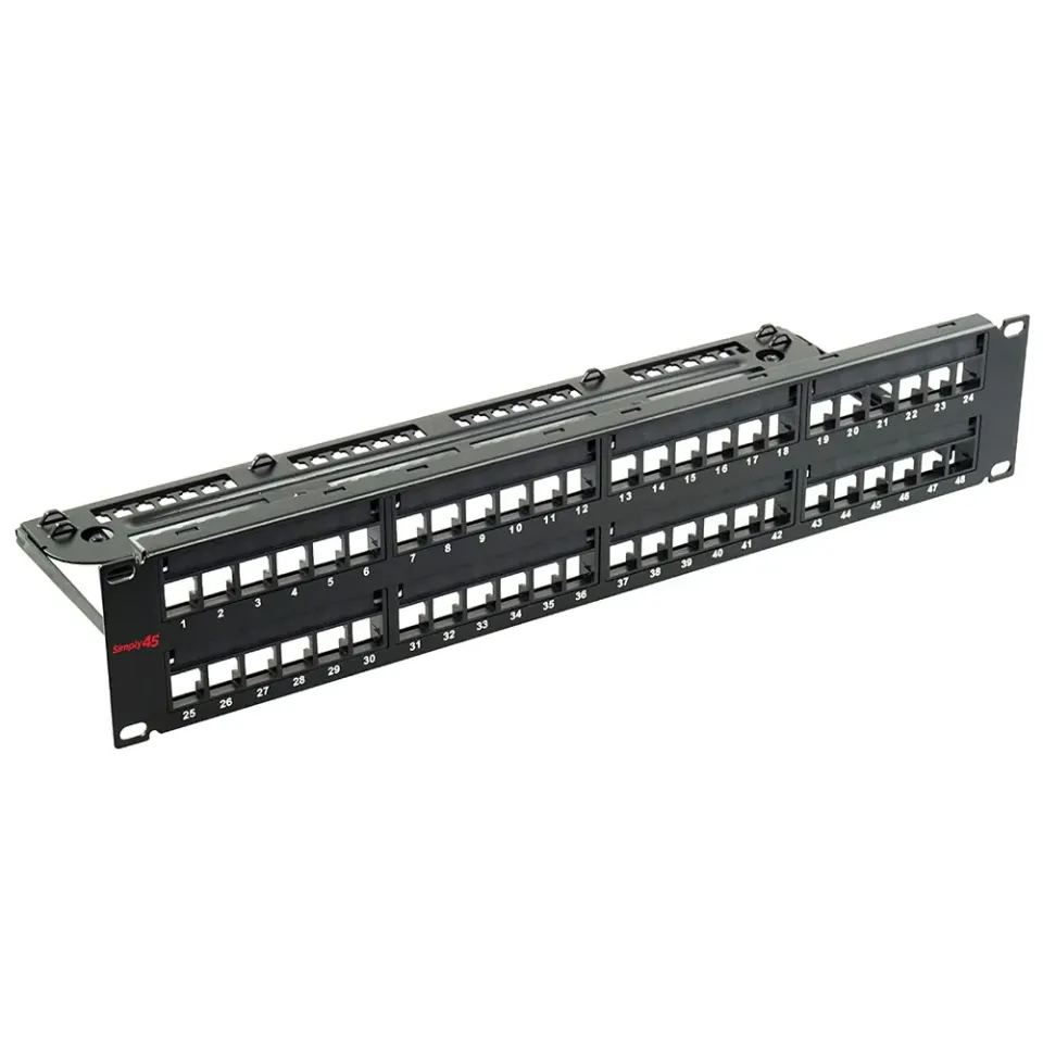 Simply45 48-port keystone patchpanel 19" usamlet 1U