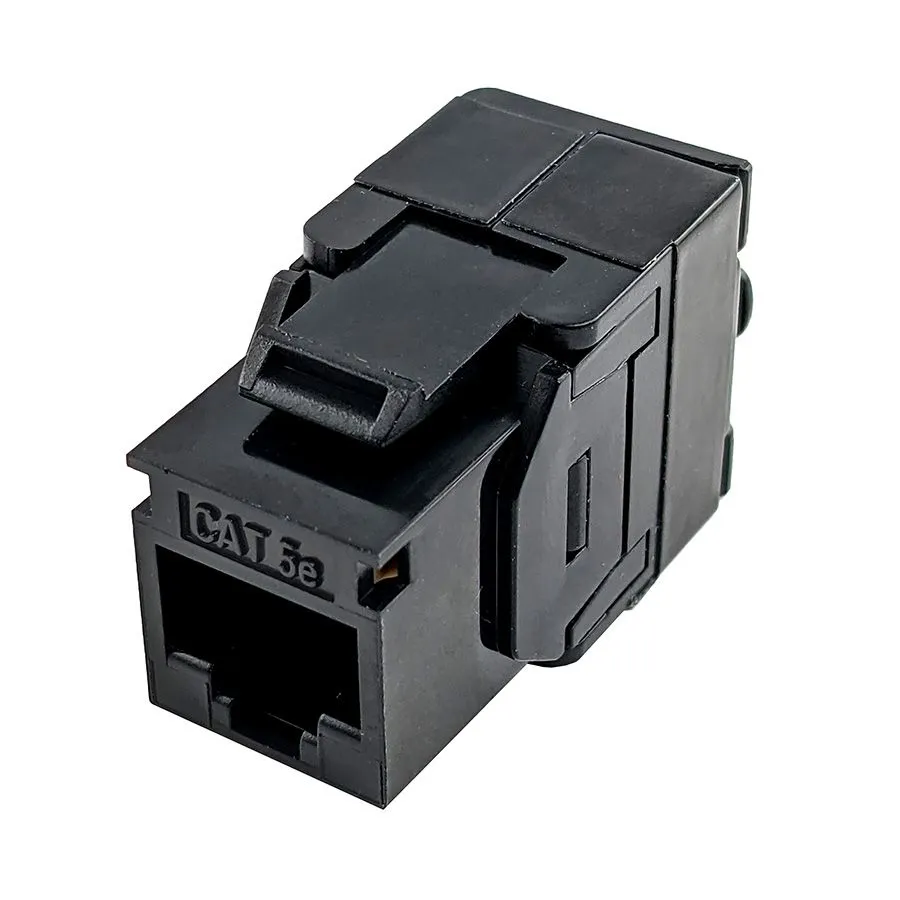 Simply45 Cat5e keystone jack sort 25 stk 180 grader