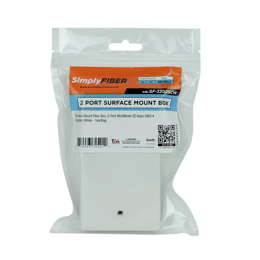 Simply45 2-port fiberboks SC multimode hvid