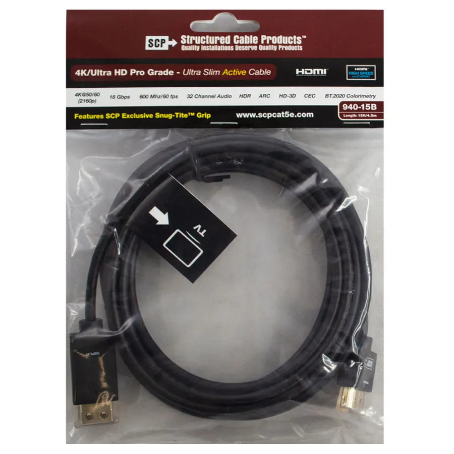 Simply45 940-15B HDMI kabel 4,5 m aktiv 4K