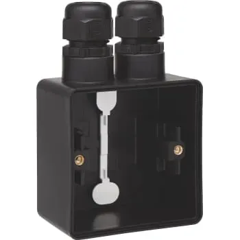 Underlag 1-modul 2x M20 IP55 monteringsunderlag sort