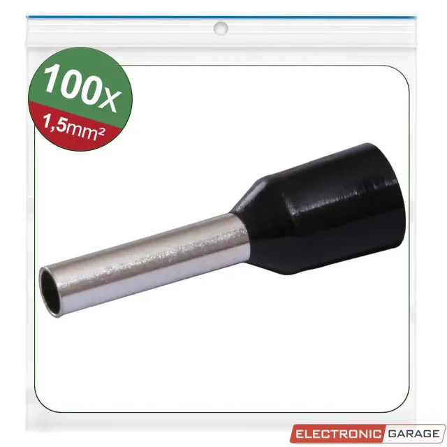 Electronic Garage EG22C428 terminalrør 1,5 mm² sort 100 stk