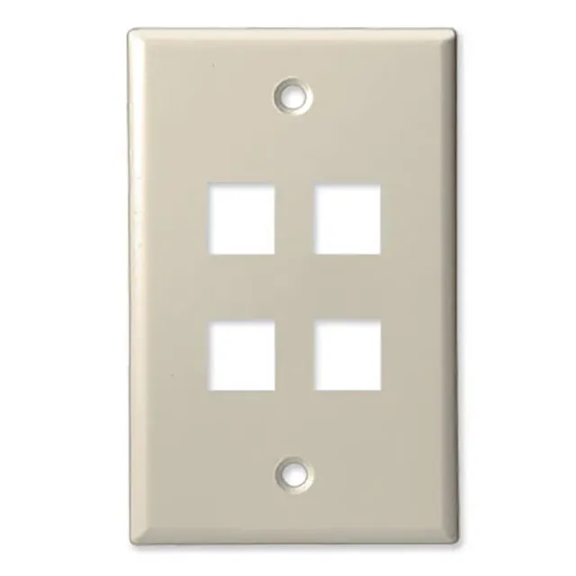 Simply45 304-LA vægplade 4-port lys almond 10-pak