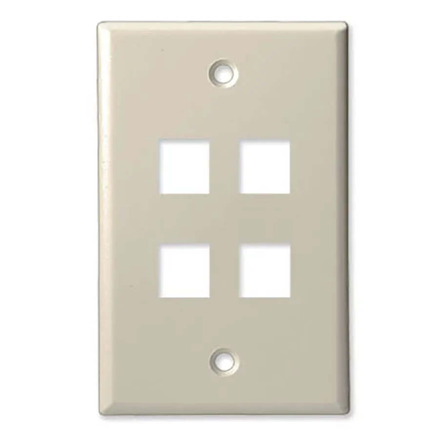Simply45 304-LA vægplade 4-port lys almond 10-pak
