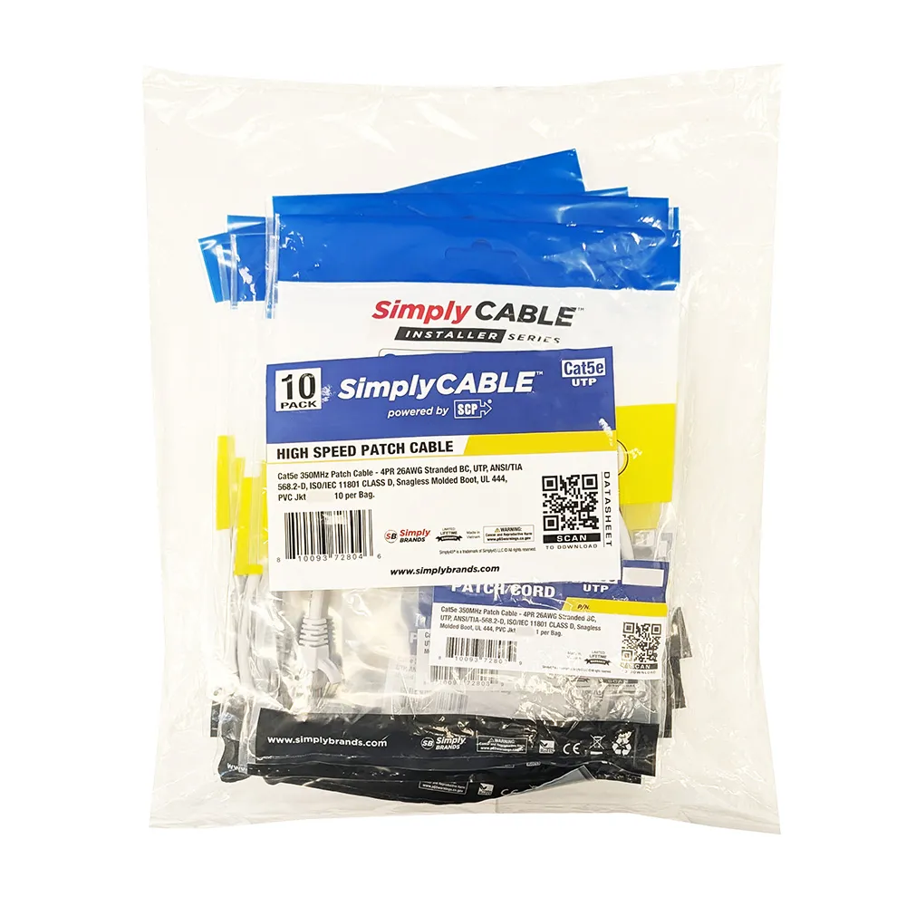 Simply45 CAT5E patchkabel hvid 0,9m 10-pak CM