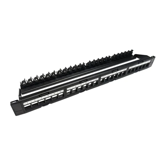 Simply45 PROSeries patchpanel 24-port tomt 1U sort