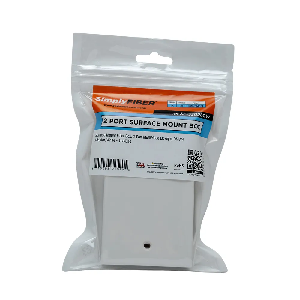 Simply45 2 Port Fiberboks LC MM aqua hvid