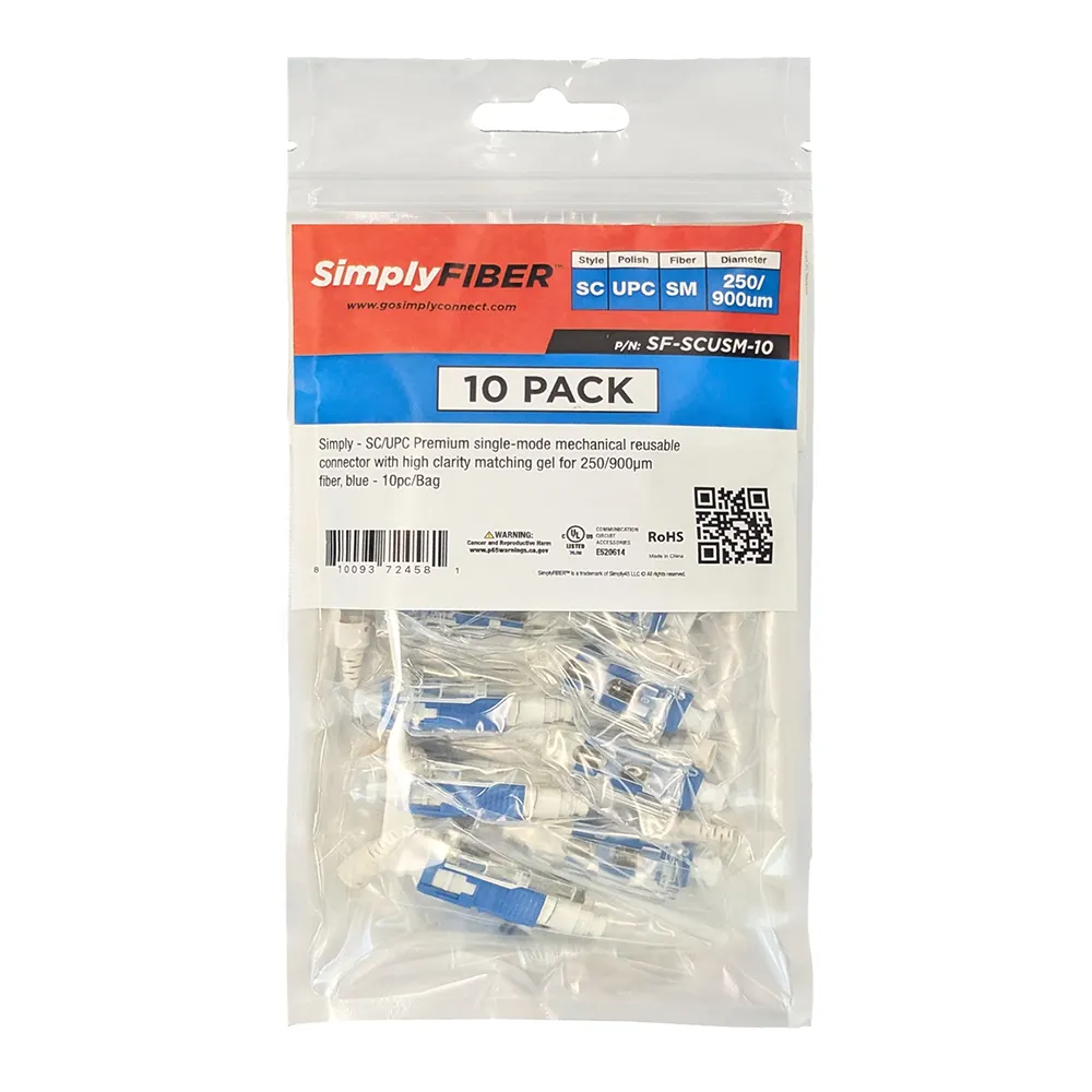 Simply45 SC/UPC fiberstik single-mode blå 10 stk
