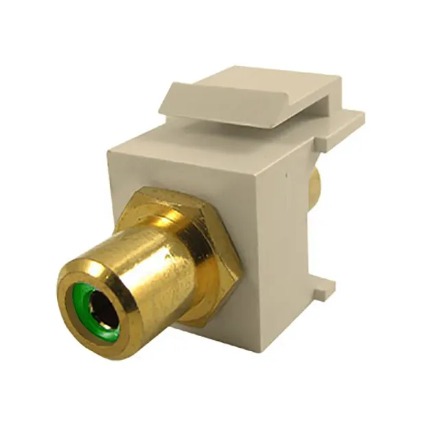 Simply45 243GN-AL keystone RCA-modul guld grøn