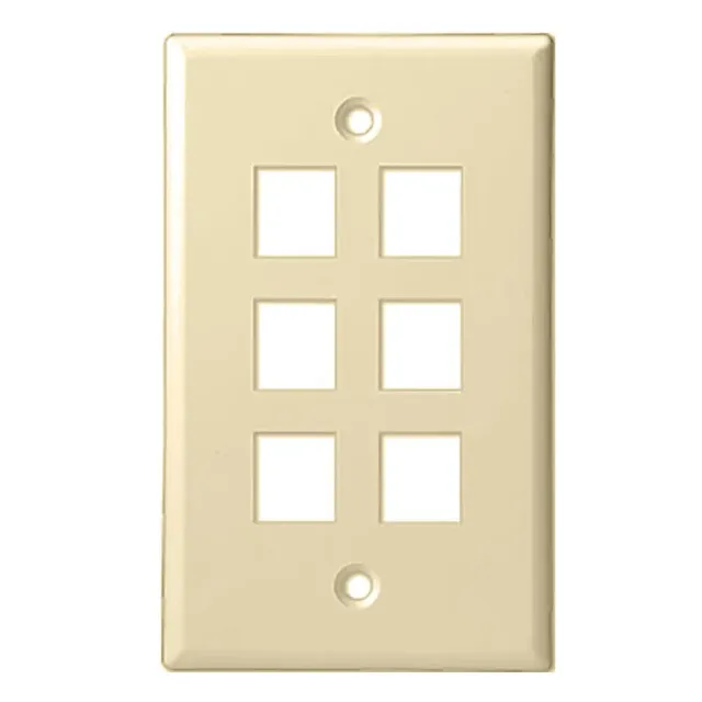 Simply45 206-IV frontplade 6-port mandel 10-pak