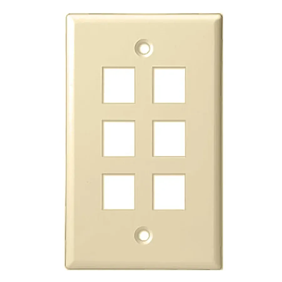 Simply45 206-IV frontplade 6-port mandel 10-pak
