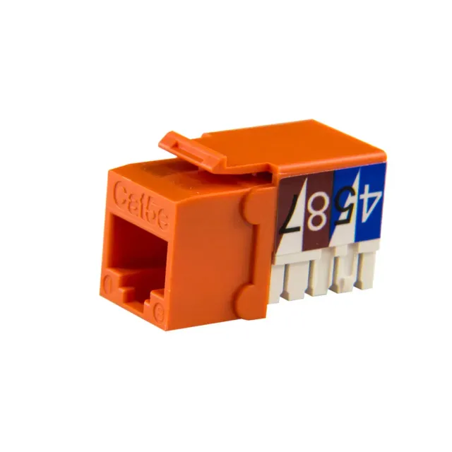 Simply45 101-OR Cat5e keystone jack orange 90 grader