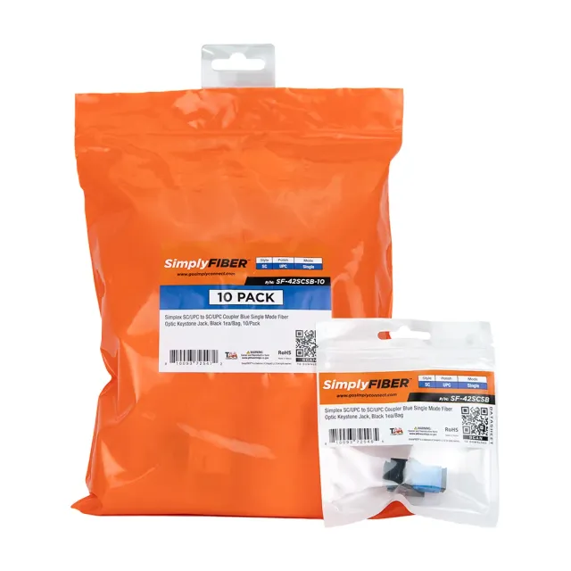 Simply45 SC/UPC fiber keystone sort 10 stk single