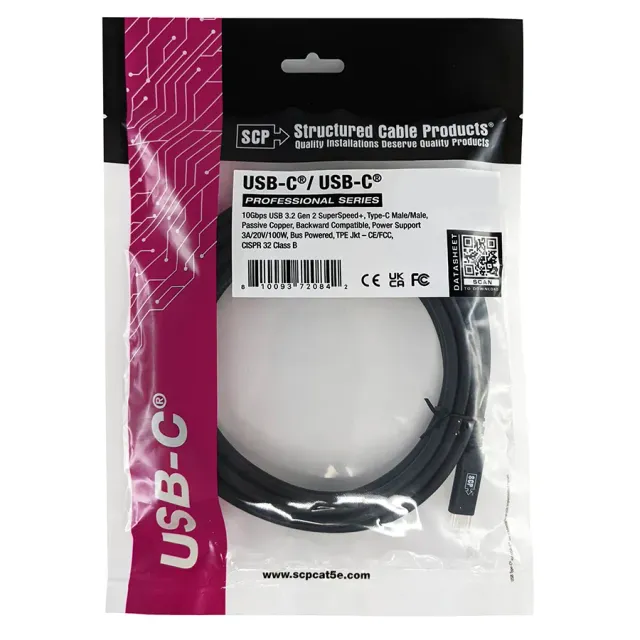 Simply45 USBC32-5M USB-C kabel sort 5 m 10Gbps