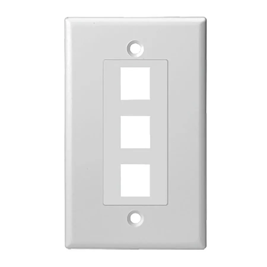 Simply45 203D-WT vægplade 3-ports keystone hvid 10 stk