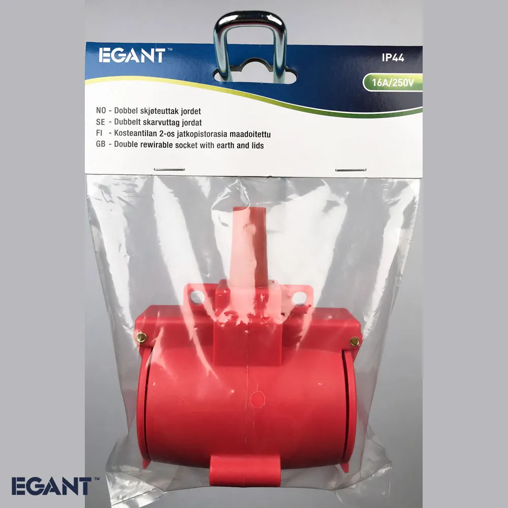 EGANT dobbelt stikkontakt IP44