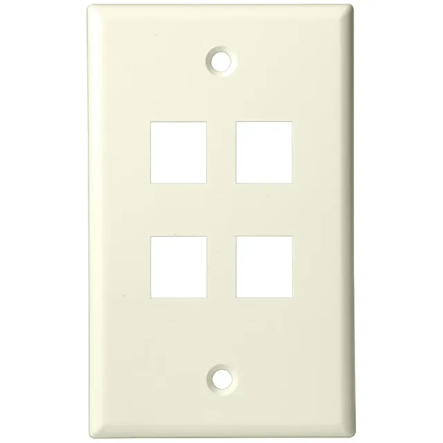 Simply45 204-AL vægplade 4-port almond 10-pak keystone