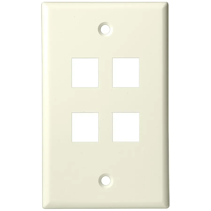 Simply45 204-AL vægplade 4-port almond 10-pak keystone