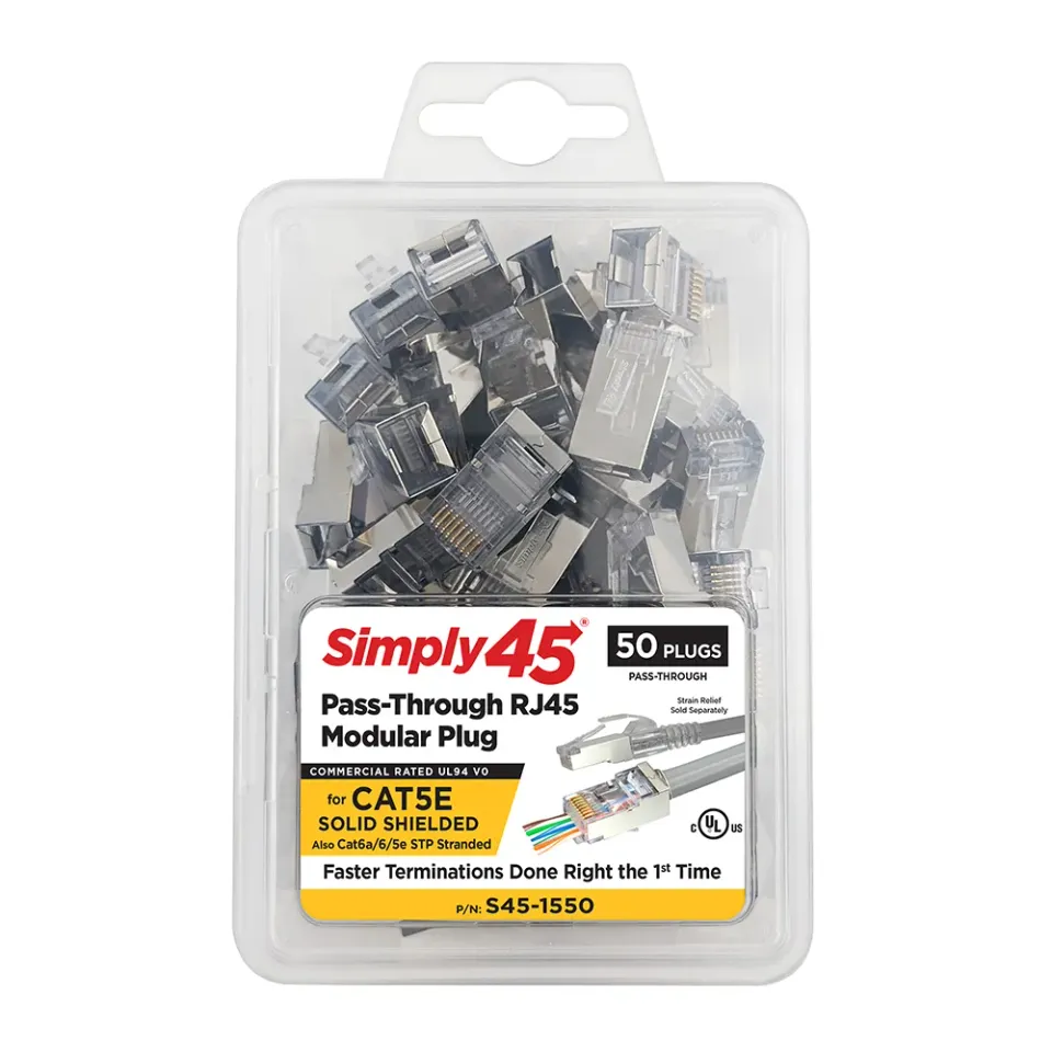 Simply45 S45-1550 RJ45 stik skærmet Cat5e 50 stk
