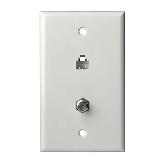 Simply45 240-WT vægudtag hvid 10 stk telefon+TV
