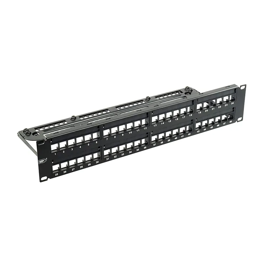Simply45 348U patchpanel 48 port uskræmet sort