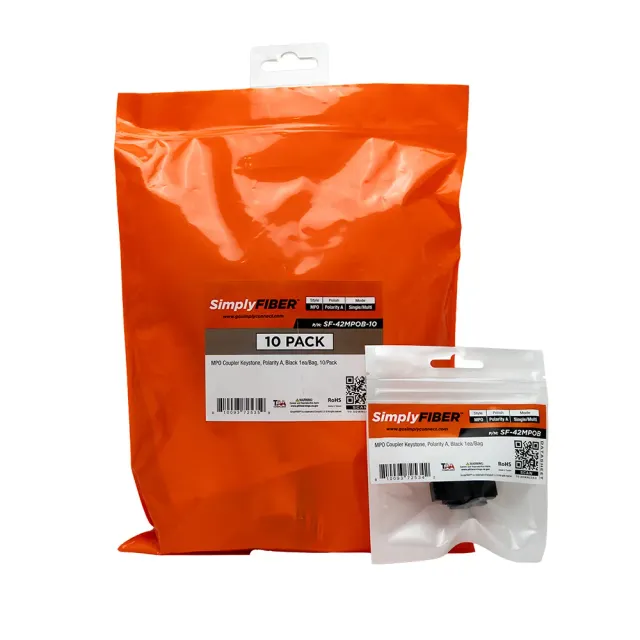 Simply45 MPO adapter sort polaritet A 10-pak
