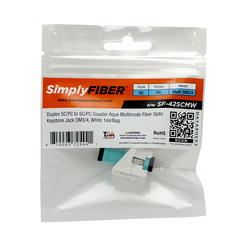 Simply45 SC/PC Aqua MM keystone modul duplex hvid
