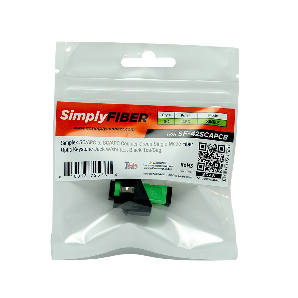 Simply45 SC/APC fiber keystone sort 10-pak singlemode