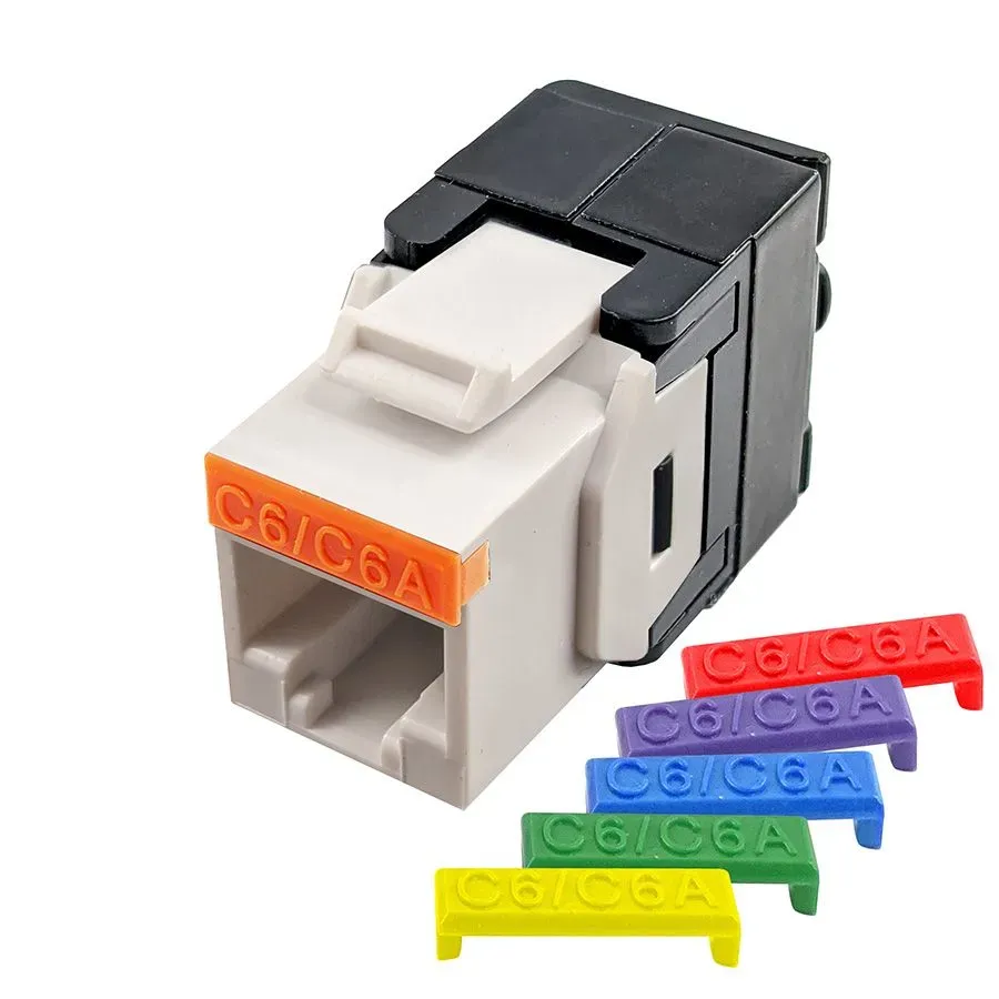 Simply45 Cat6/6A keystone jack hvid værktøjsfri 180°