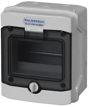 Malmbergs gruppetavle 6 moduler IP65 ASA-plast