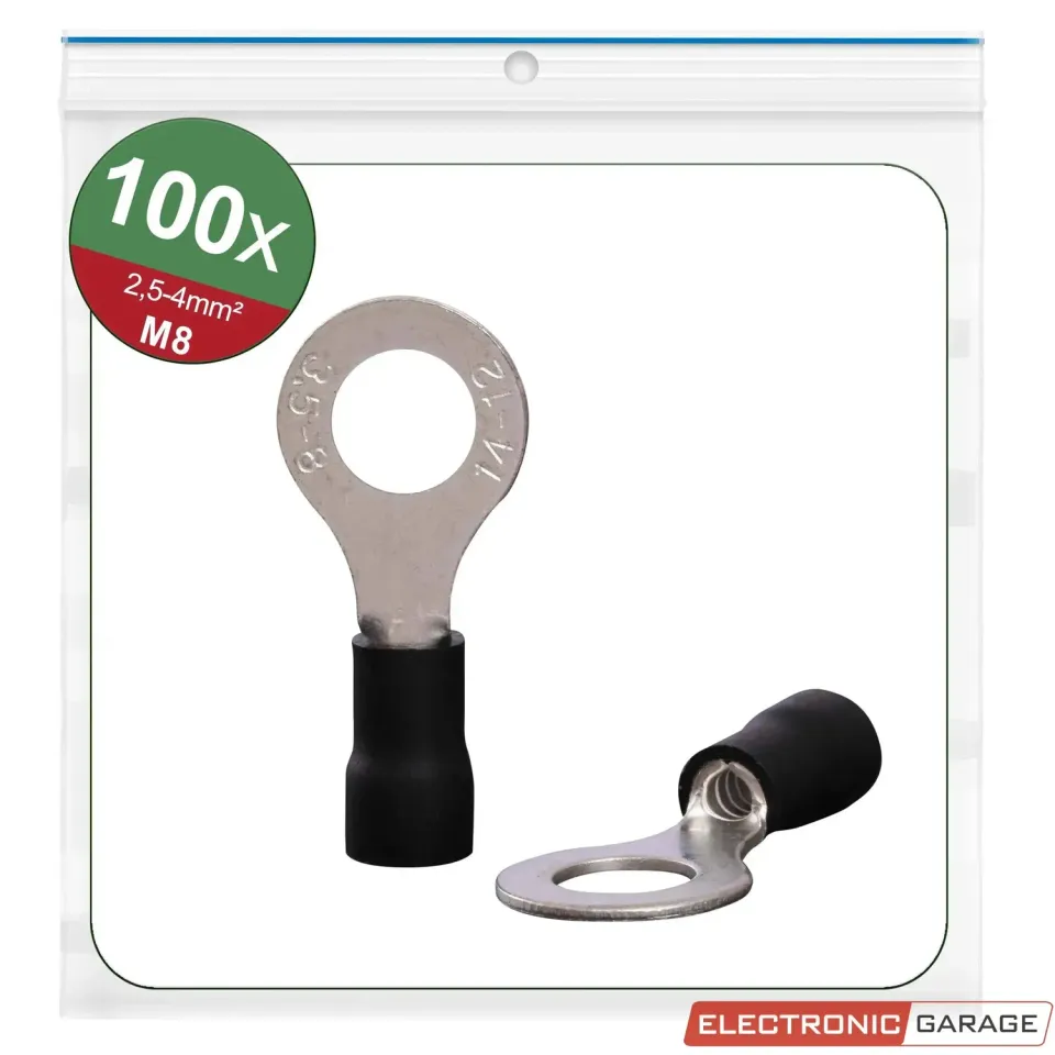 Electronic Garage EG 22C454 ringkabelsko M8 2,5-4mm² 100 stk sort