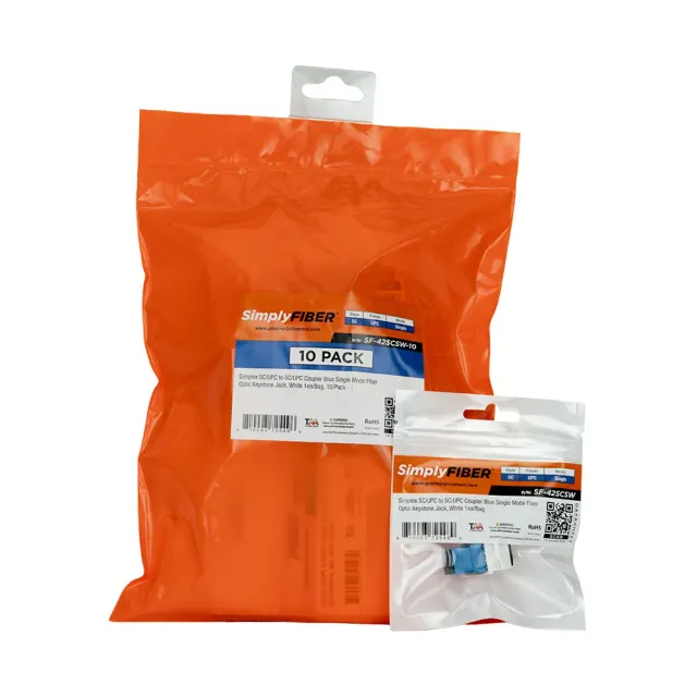 Simply45 SC/UPC keystone fiberkobling hvid 10-pak SM