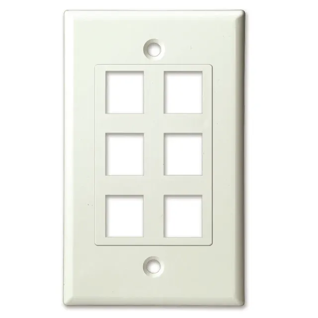 Simply45 206D-AL vægplade almond 6 port 10 stk