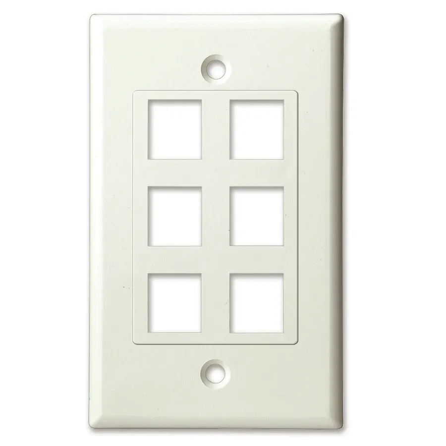 Simply45 206D-AL vægplade almond 6 port 10 stk