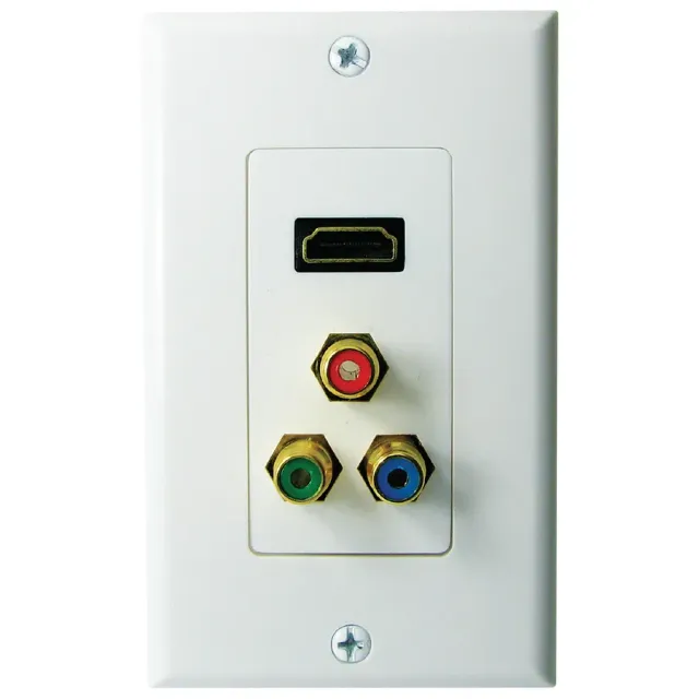 Simply45 126-WT vægudtag HDMI+RCA hvid decorator