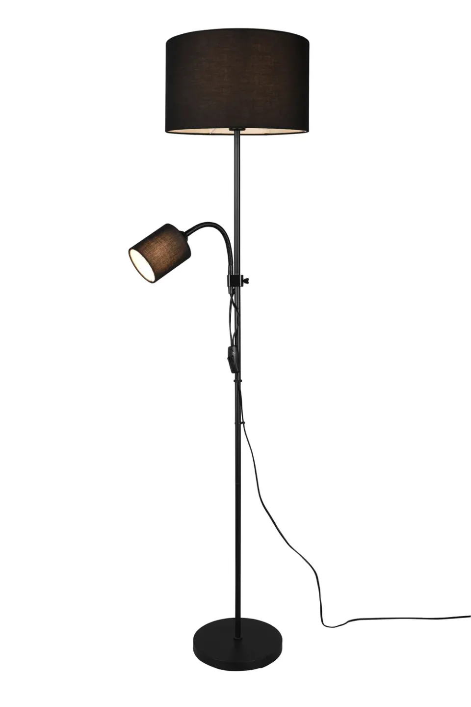 Trio Owen E27+E14 gulvlampe sort metal