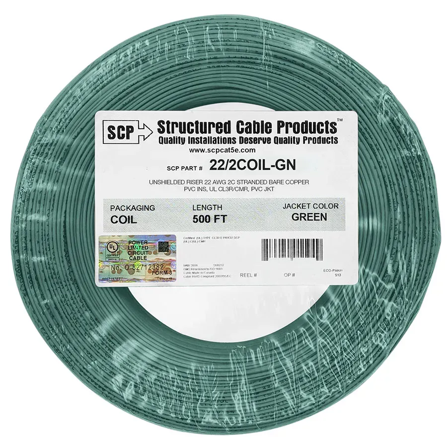 Simply45 22/2COIL-GN alarmkabel grøn 152m