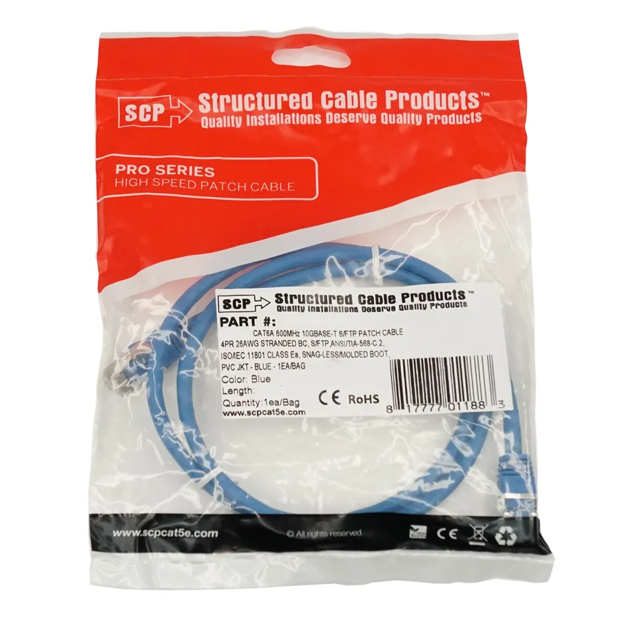 Simply45 C6APC-1-BL patchkabel Cat6a 0,3m blå