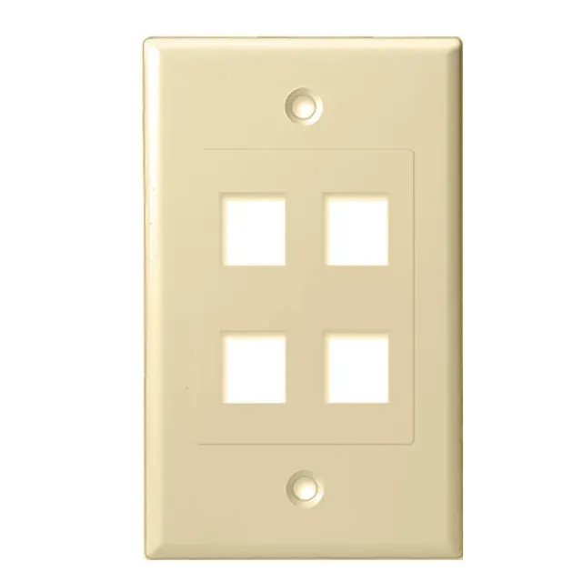 Simply45 204D-AL vægplade 4-port almond 10-pak