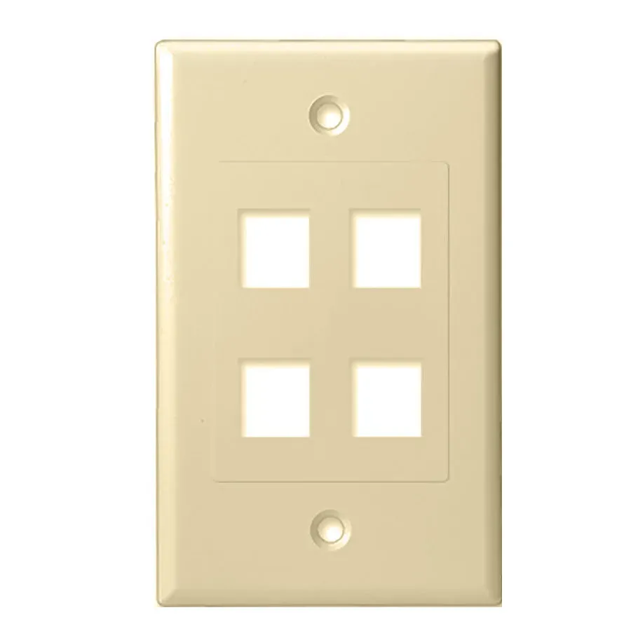 Simply45 204D-AL vægplade 4-port almond 10-pak