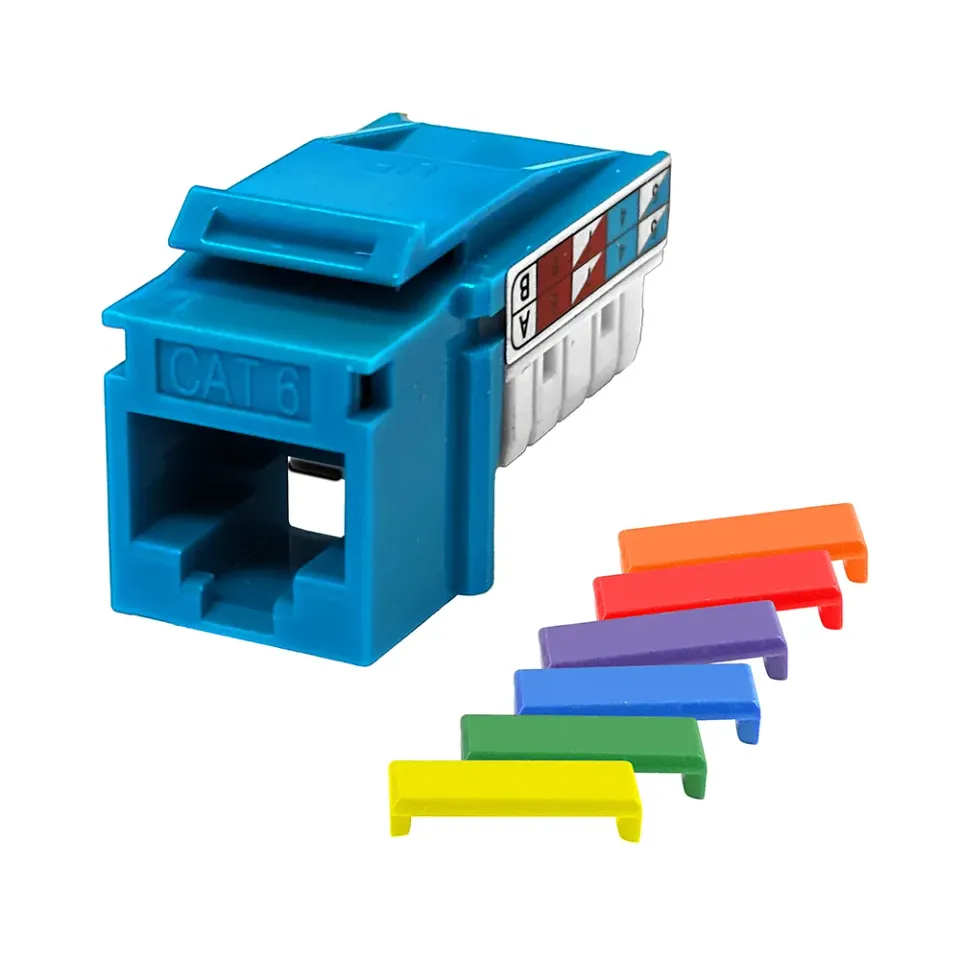 Simply45 Cat6 keystone jack blå uskærmet 90gr