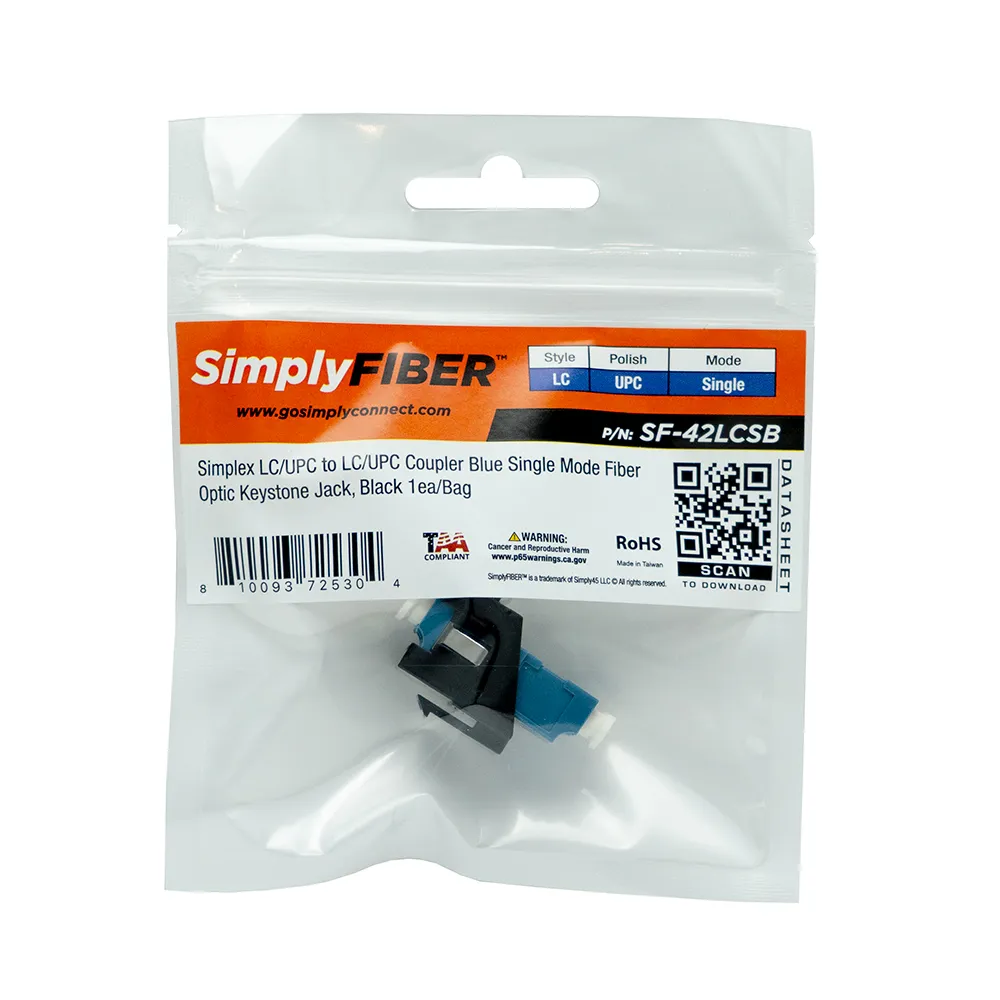 Simply45 LC/UPC fiberkeystone single-mode sort 10 stk