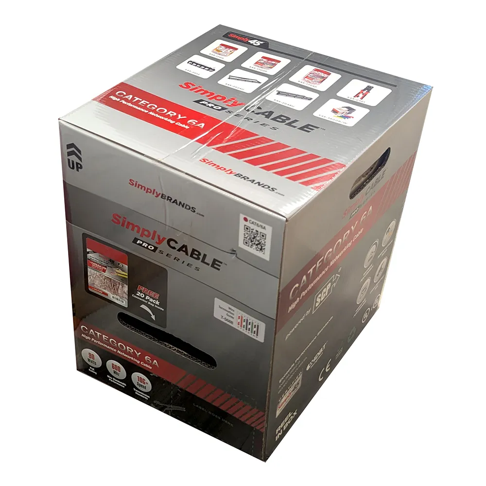 Simply45 Pro Series Cat6a installationskabel sort 305 m