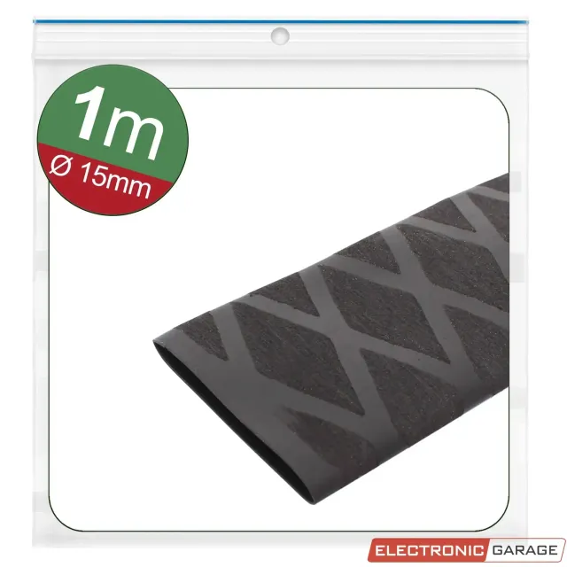 Electronic Garage Soft-Grip krympeslange 15 mm sort 1 m tekstur