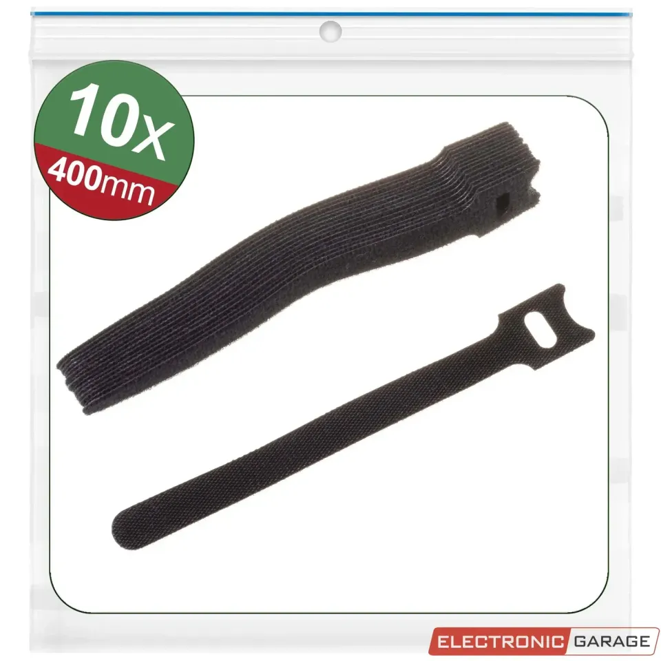 Electronic Garage EG 23CA189 kabelbindere genanvendelige sort 10 stk