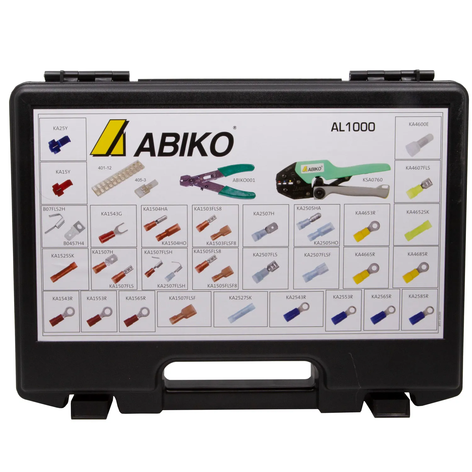 Abiko AL1000 sortimentskasse kabelsko 1000 dele