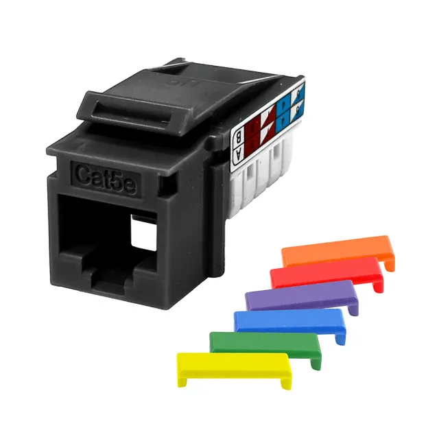 Simply45 Cat5e UTP 90° keystone jack sort 1 stk PoE
