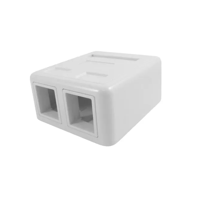 Simply45 213-WT monteringsdåse hvid 2-port tom